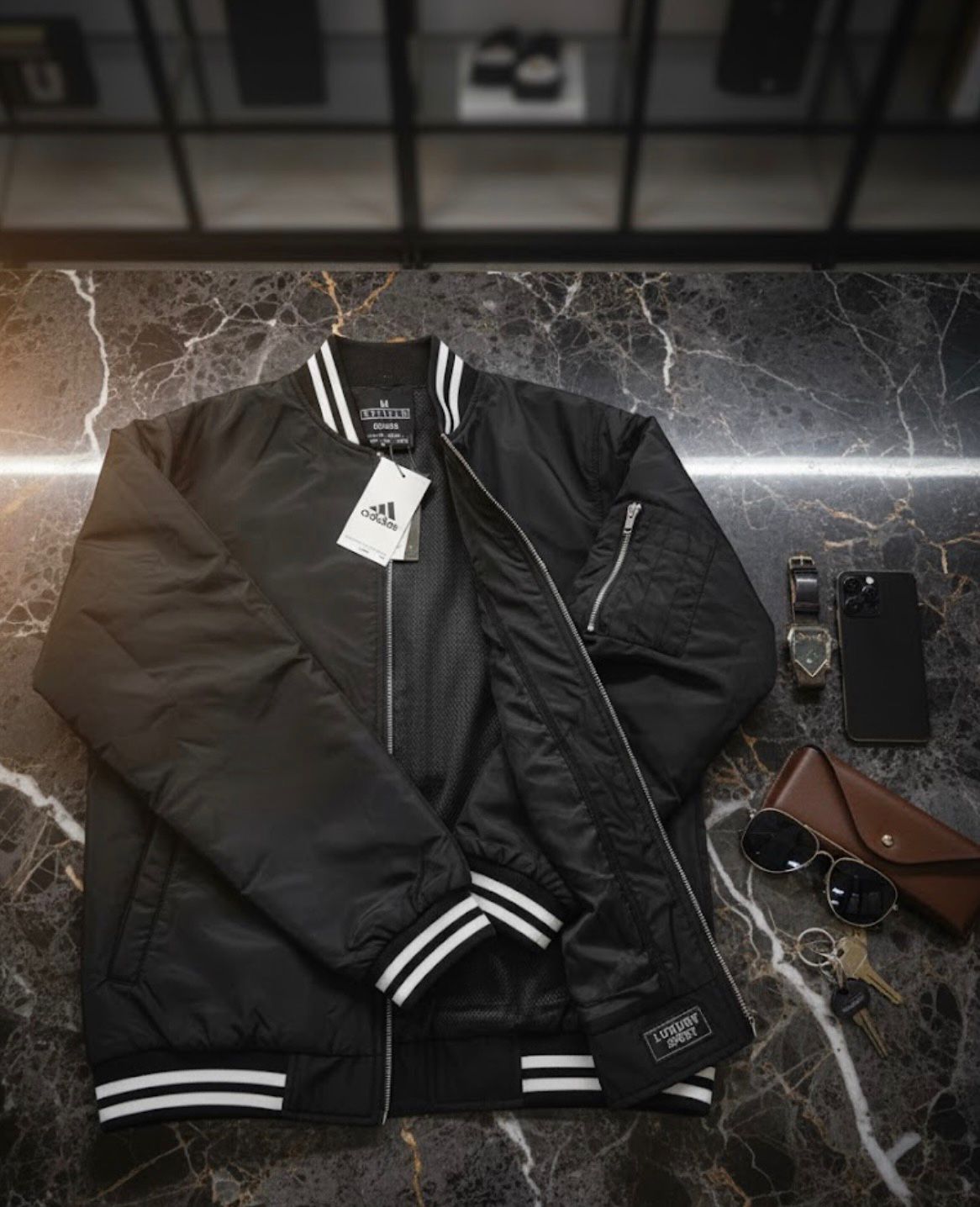 Black Bomber Jacket (or Varsity Bomber Jacket)